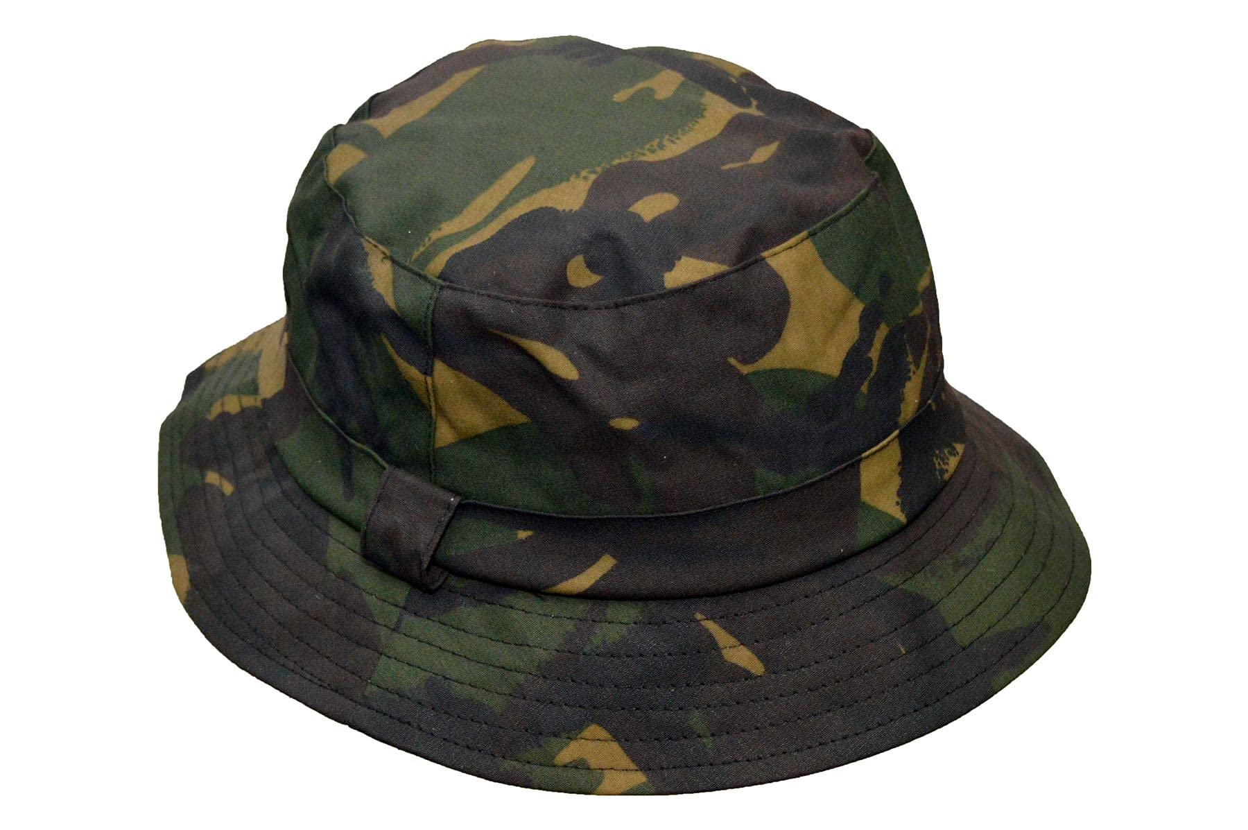 Walker And Hawkes Unisex Camo - Olive 100% British Waxed Cotton Millerain Fabric Hanford Bucket Hat - Xs (56Cm)