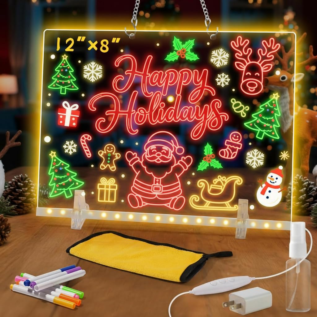 LED-notitiebord, gloeiend acryl berichtmarkeringsbord met licht, bord