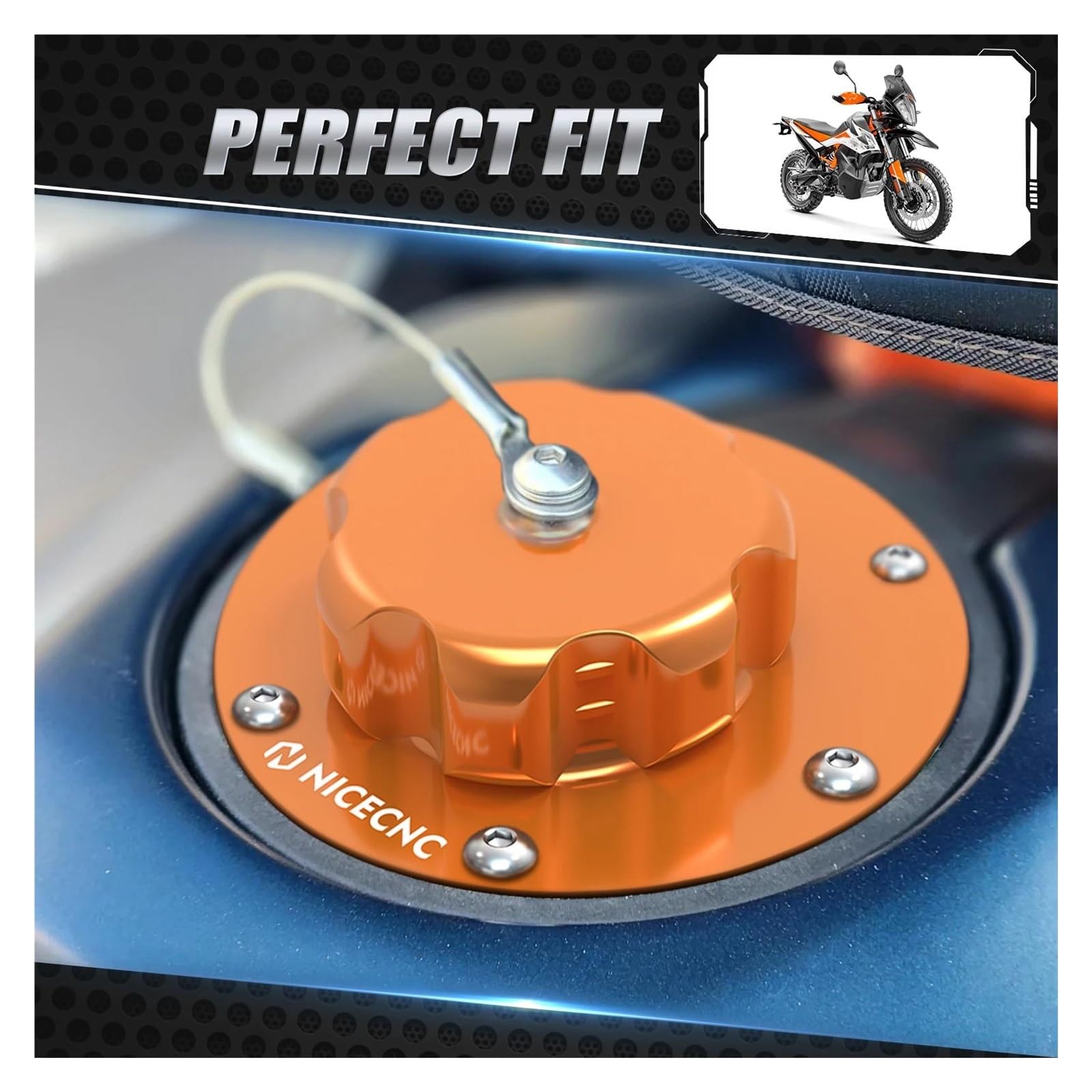 Kit De Tapa De Llenado De Combustible Y Aceite De Motor Para Motocicleta KTM 790 890 Adventure R 2019-2023 790/890 Adventure R/S/Rally 2019-2023(Orange)
