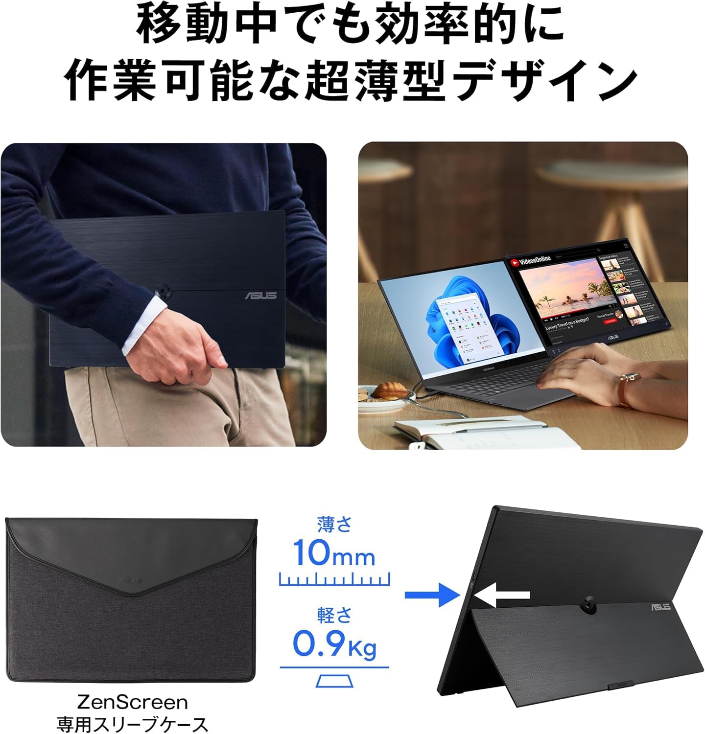 ASUS ポータブルモニター ZenScreen MB16AHV 16インチ Amazon.com: ASUS ZenScreen 16” (15.6 inch viewable) 1080P