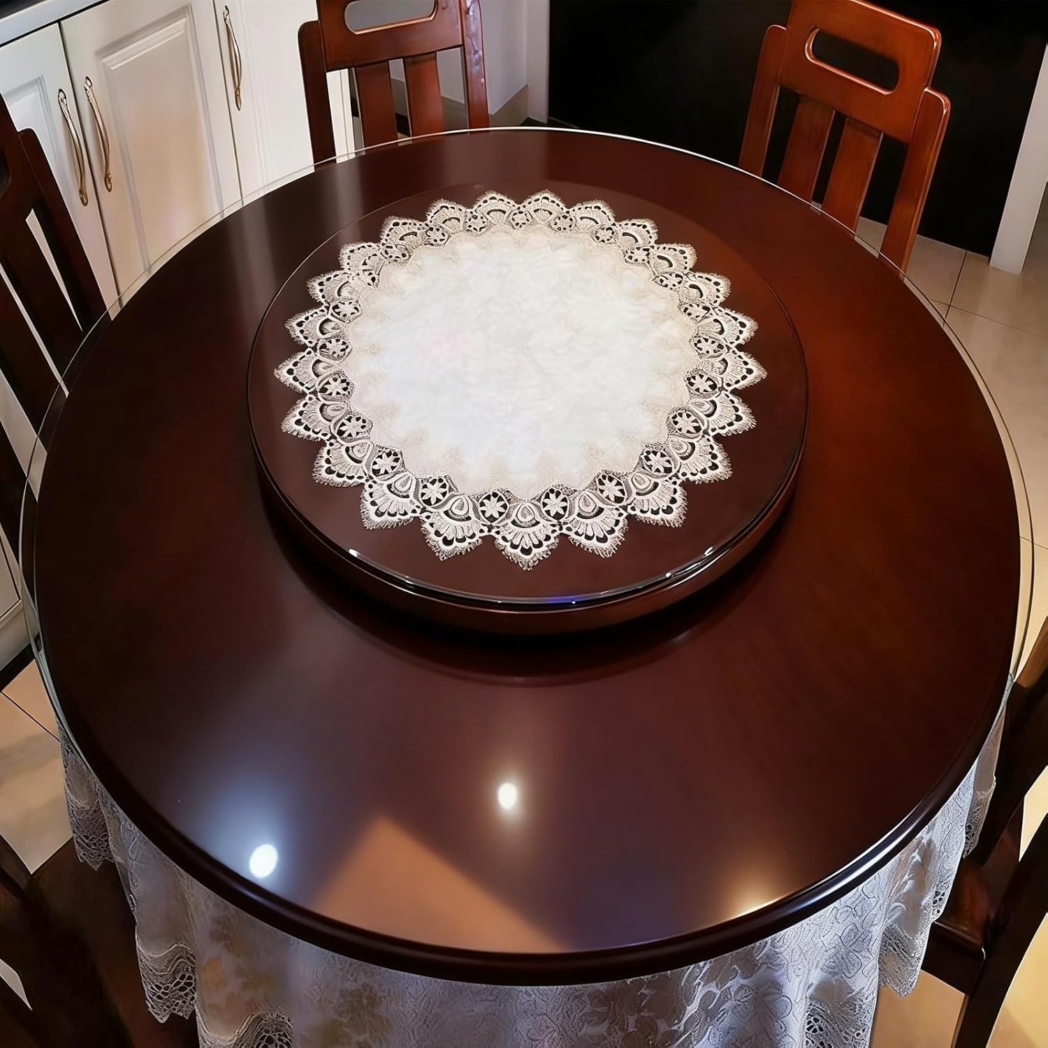 Plate Glass Table Top - Round Tempered Replacement Glass Table Top Thick Transparent Table Surface for Patio, Garden, Coffee Table(48CM(18.8IN))
