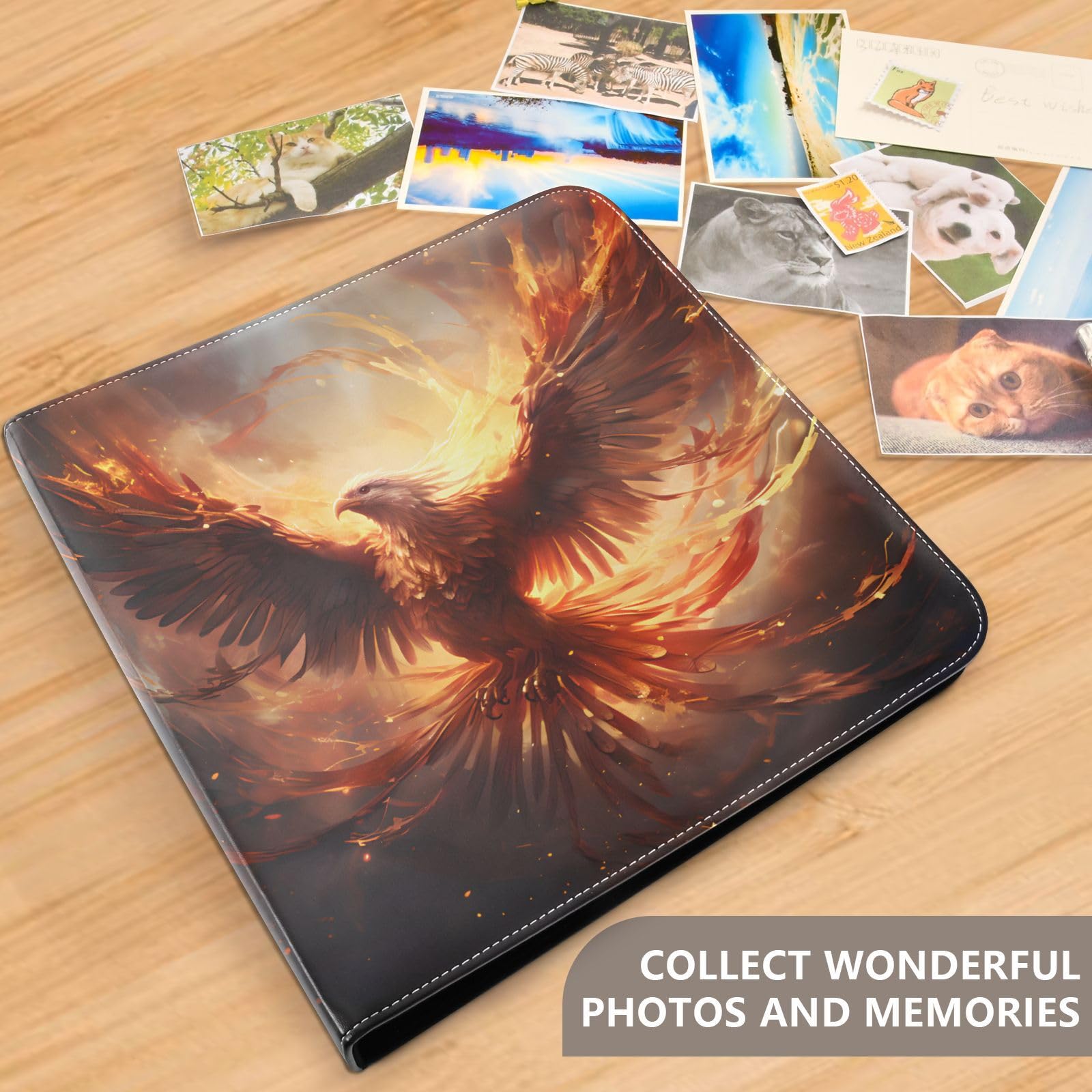 Amazon.com: JIPONI Flaming Phoenix Large Photo Album, DIY Leather