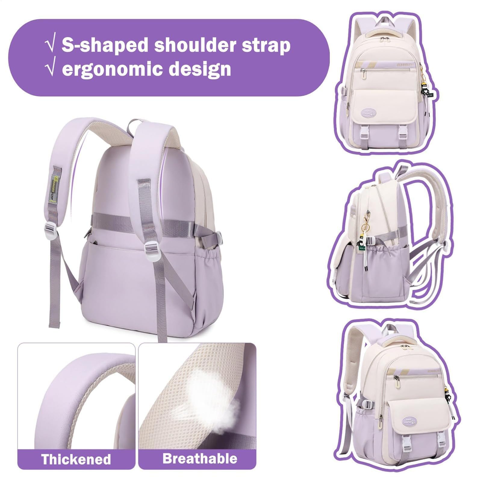 Juego de mochila escolar: bonito macuto, bolsa de transporte y estuche, ideal para preescolar, intermedio, camino a la escuela, al aire libre, camping y excursiones