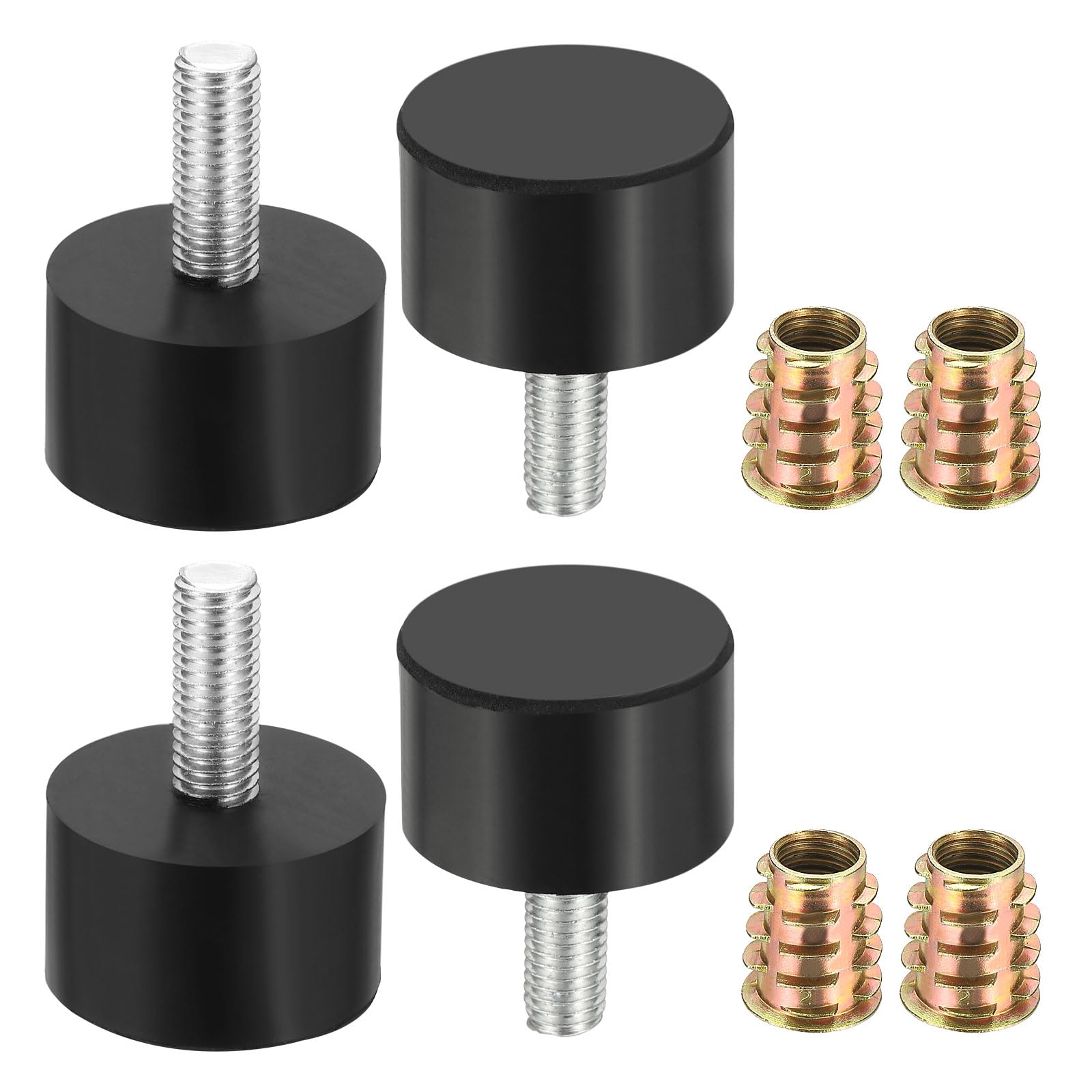 sourcing map 4Pcs M10 x 26mm Thread Adjustable Furniture Levelers, 38x50mm Furniture Leveling Feet Screws in Threaded Glide Leveling Floor Protector for Table Chair Cabinet Legs