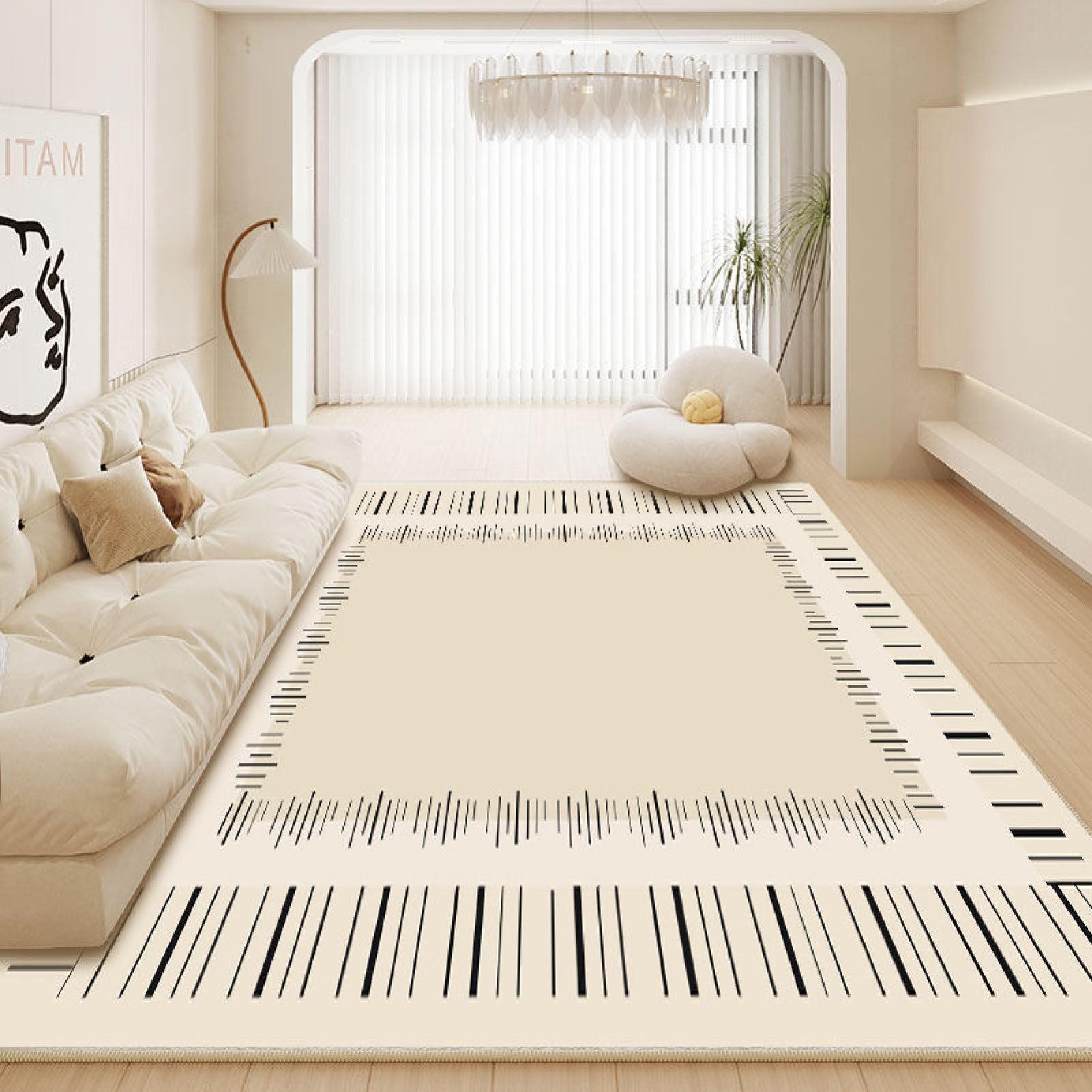 Amazon｜大判 短毛カーペット ラグマット 80*200cm モダン ずれない