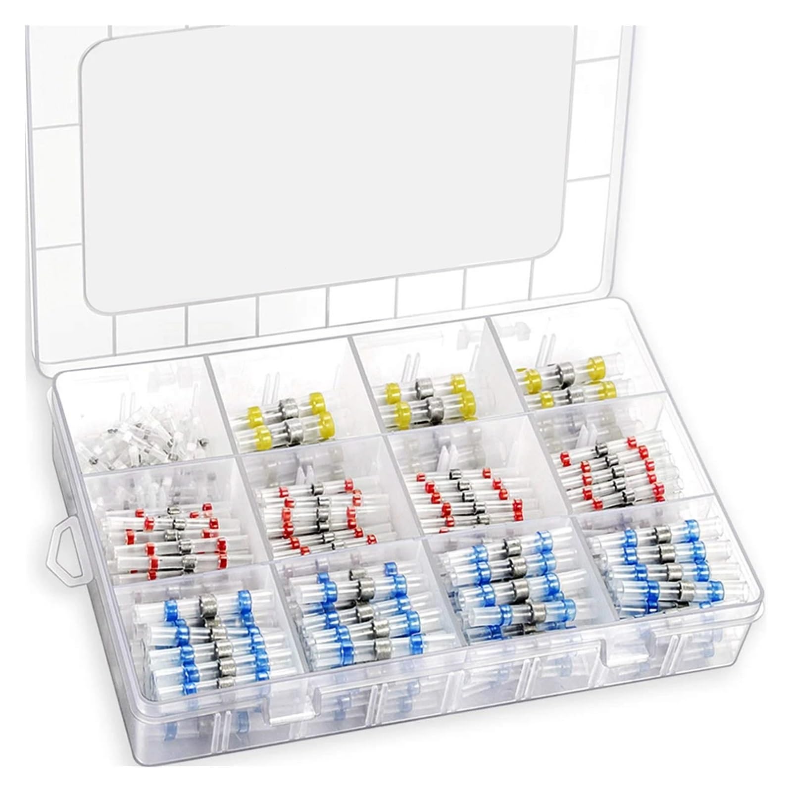 Kit de 300 conectores de cable eléctrico termorretráctiles con aislamiento surtido, terminales de empalme con manguito de soldadura, AWG10-26