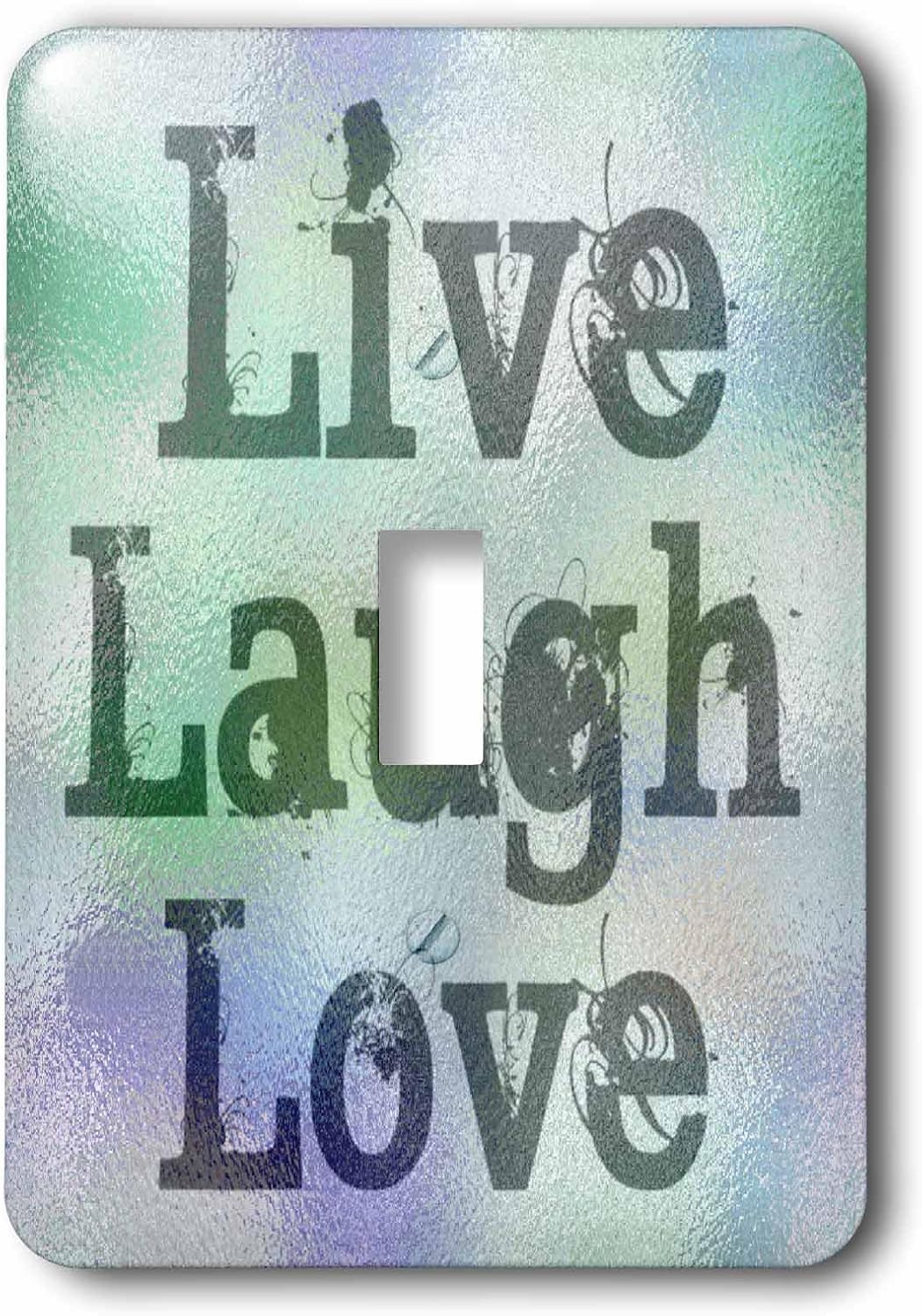 3dRose LLC lsp_37953_2 Stained Glass Live, Laugh, Love Inspirational Words Motivational Double Toggle Switch