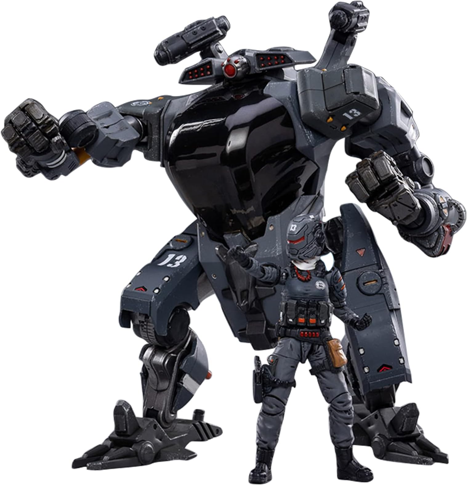 RAYGE3LOV 1/18 Action Figures North Mecha Armor Anime Figure,Comes with a Mech Pilot, Mechina Jaegers,Collection Modern Military Model Dark Source & Battle for The Stars-Urban Warfare Mechine Toys