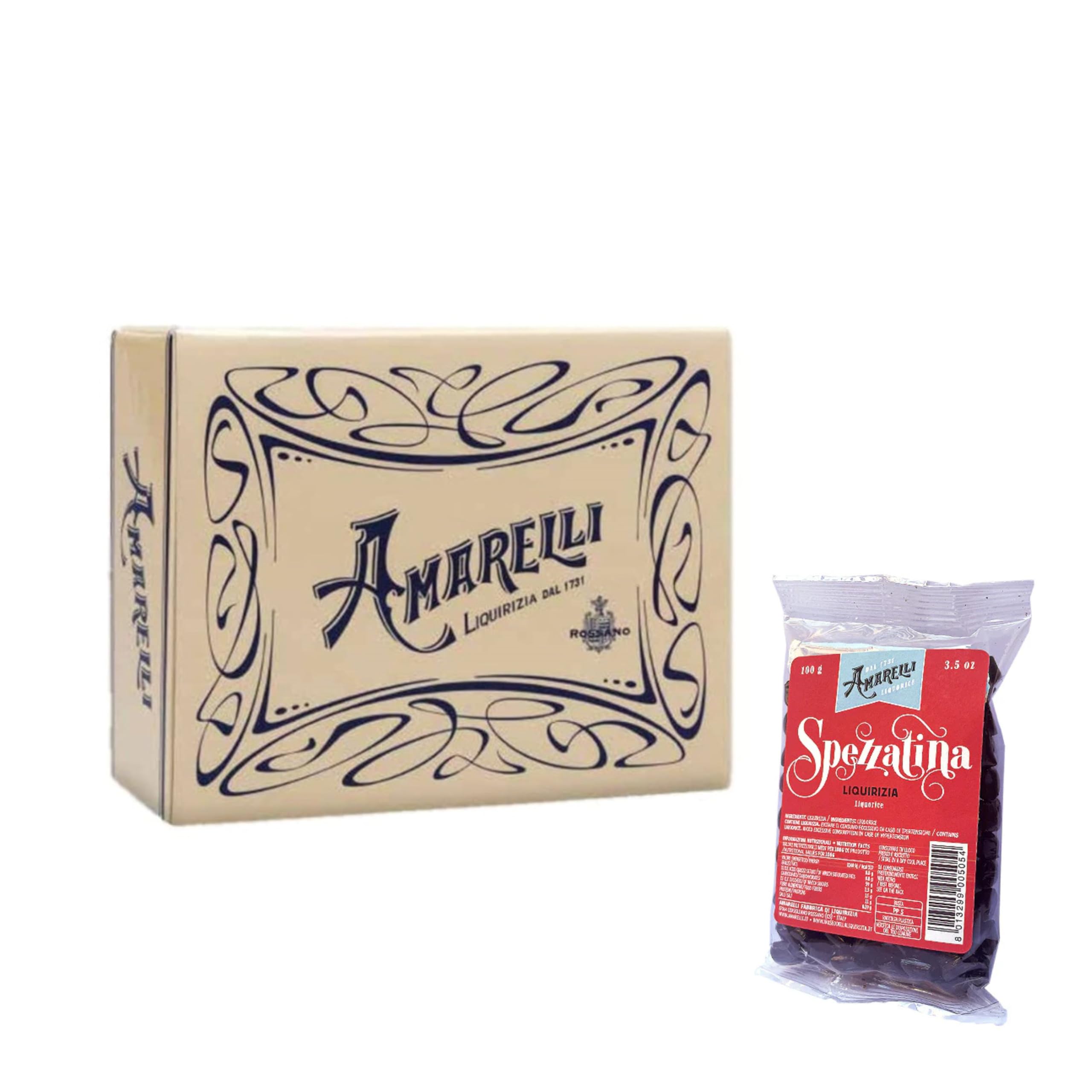 Amarelli Spezzatina torcitos regaliz bolsa expo 10 x 100gr. 1 Unidad 1000 g