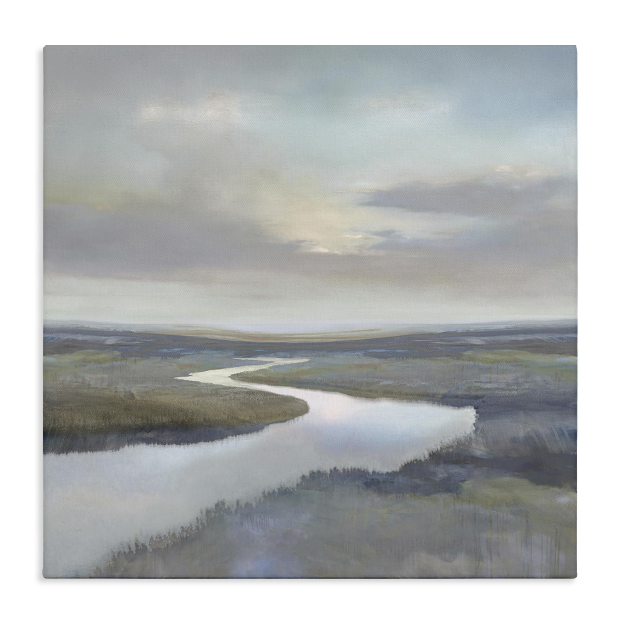 Stupell Industries Unframed Calm Riverbend Landscape Serenity, 36 X 36 Inch Canvas Wall Art