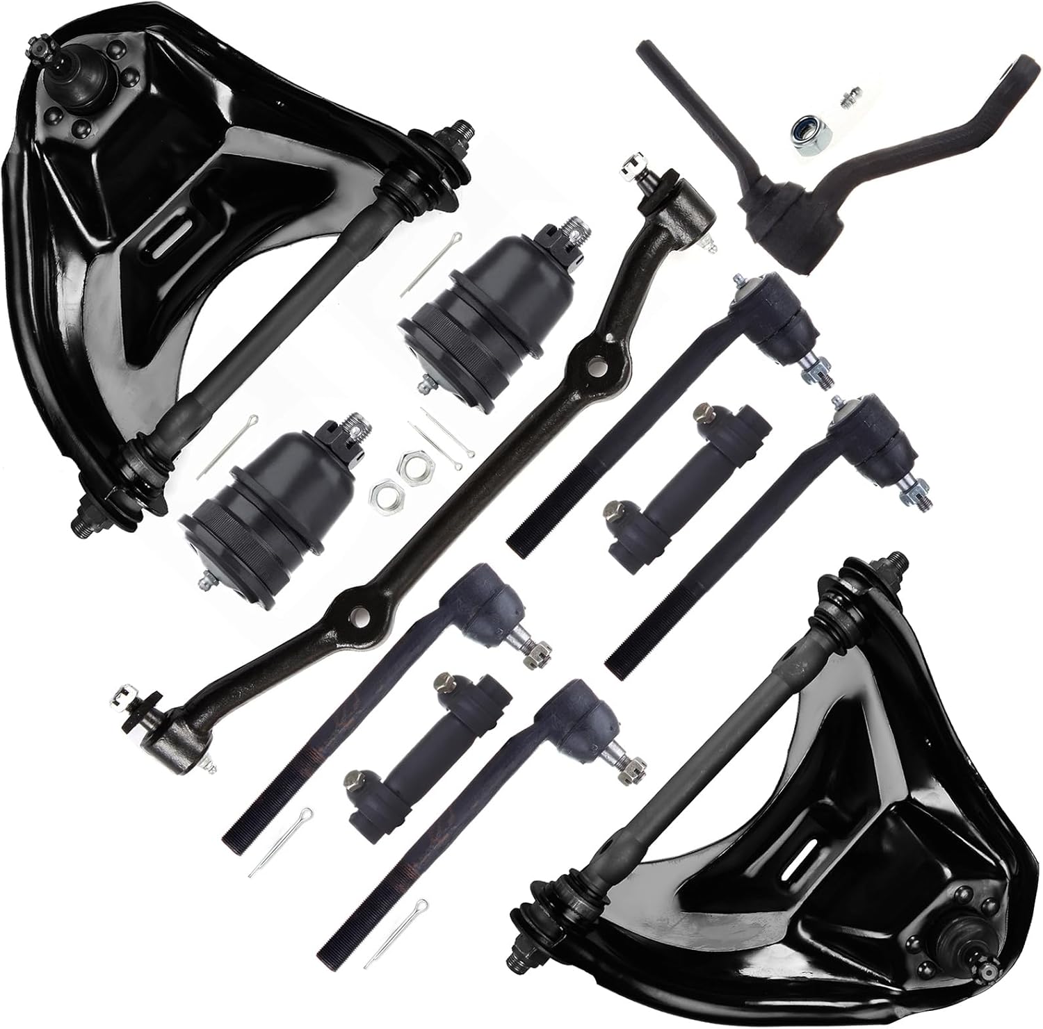 12pcs ASTOU Suspension Kit fit 1996-2005 for Chevrolet Blazer 1996-2003 for Chevrolet S10 1996-2002 for GMC Jimmy 1996-2003 for GMC Sonoma Ball Joint Center Link Control Arm Idler Arm Tie Rod End