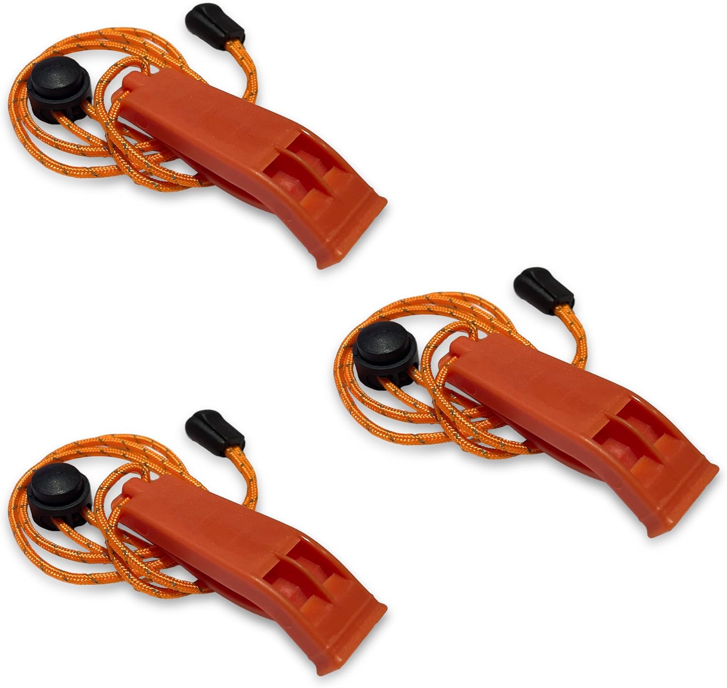 Whistle Emergency Whistle 3Pcs,Camping Outdoors Safety Whistle,Kayak,Life Jacket, with Adjustable Reflective Lanyard,Suitable for Coaches,Dog Whistle,Kids Lifeguard Plastic Whistle，20% Thicker