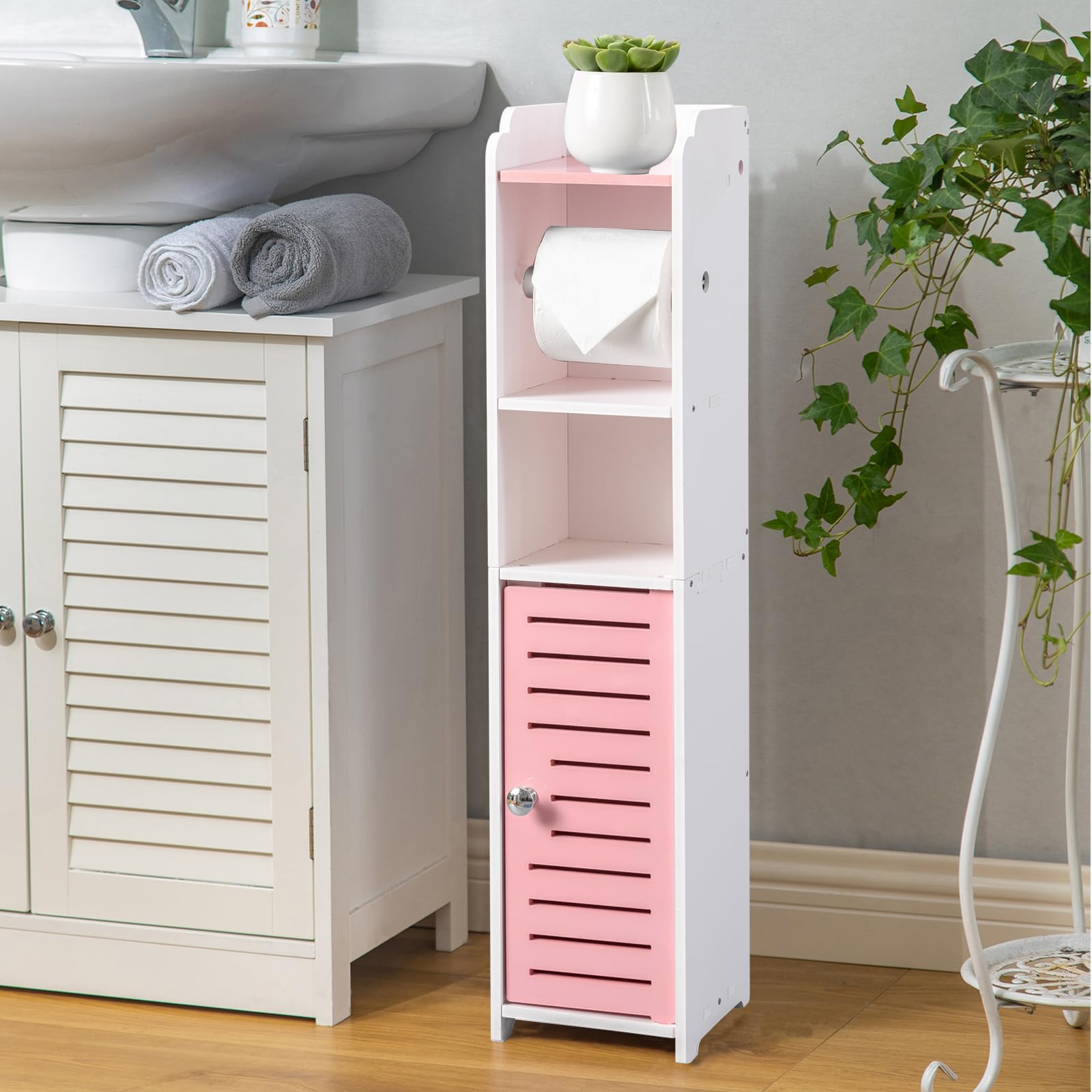 AOJEZOR Toilet Paper Holder Stand: Holds 4 Rolls for Small Bathroom Renters — Amazon image 10