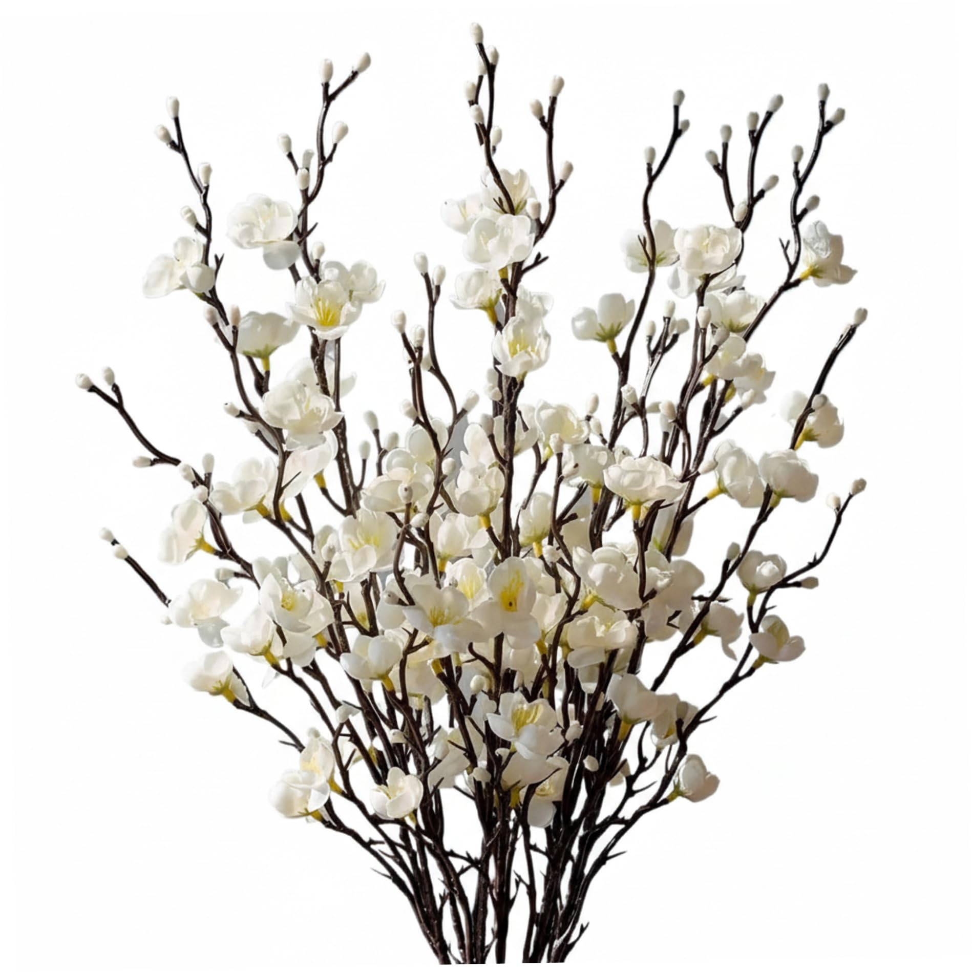 Ramas de flor de ciruelo blanco para decorar salones bodas y oficinas con jarrones altos