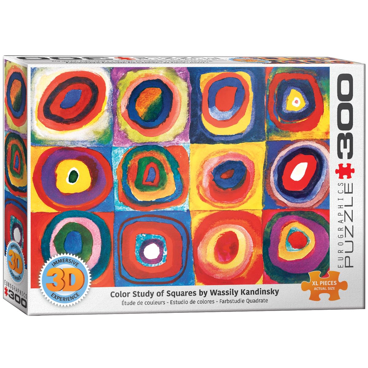 EuroGraphics 6331-1323 3D Colour Study Squares by Wassily Kandinsky Puzzle, Large Pieces
