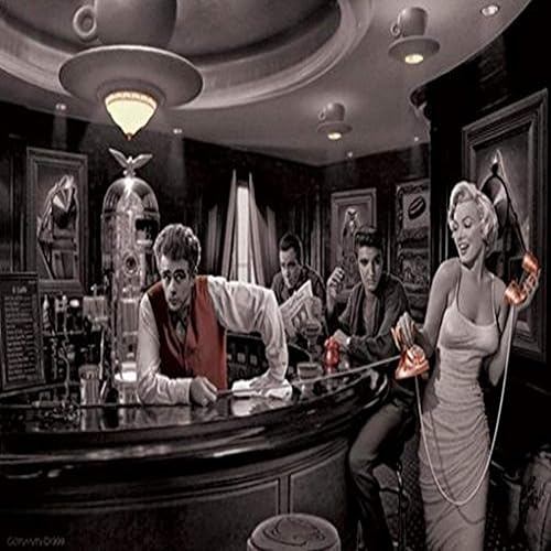 PóSTER para pared Java Dreams con James Dean Elvis Presley, Marilyn Monroe y Humphrey Bogart por Chris Consani 36 x 24. Iconos De Hollywood