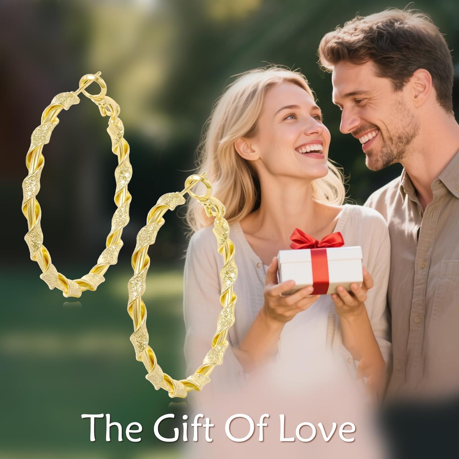 14K Gold Hoop Earrings Statement Chunky Hoop Earrings Gold Hoops Hypoallergenic Trendy Jewelry Valentine's Day Gifts for Women - Image 6