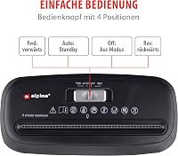 Distrugător de documente Alpina - Tocător de hârtie pentru casă și birou - Distruge și carduri bancare - 6 coli A4 simultan - Coș de 10L - 190W - Tăiere tip fâșii - Negru 6