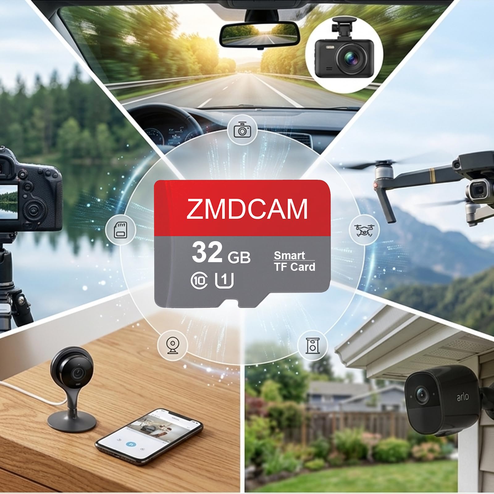Confezione da 2 schede Micro SD da 32 GB, scheda Micro SD ad alta velocità, UHS-I U1 C10 A1, scheda di memoria TF fino a 90 MB/s, per smartphone/tablet/fotocamere/audio per auto/console di gioco