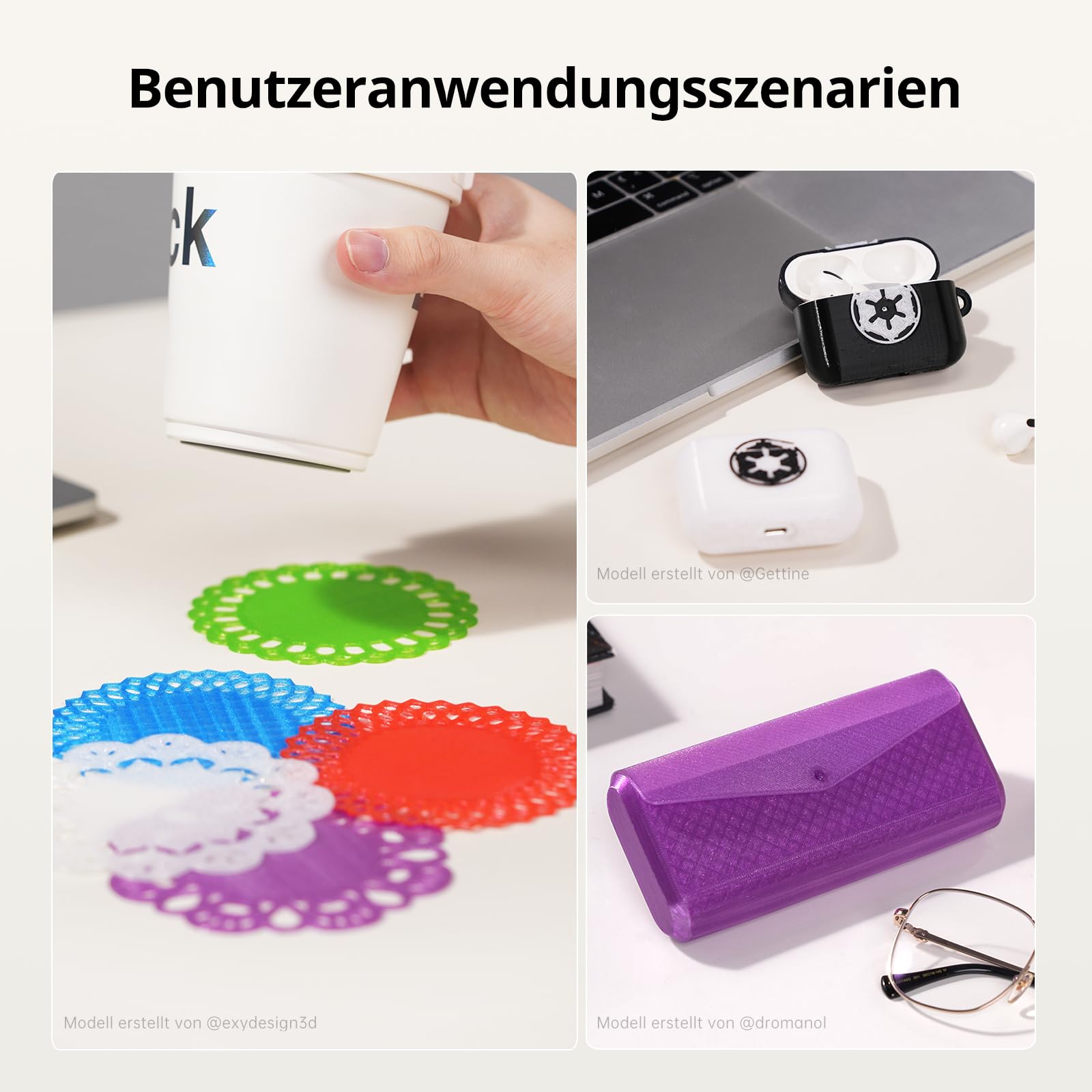 ANYCUBIC TPU Filament 1,75 mm, 95A TPU 3D Drucker Filament, Flexibel und weich, unterstützt Hohe Geschwindigkeit, Intelligente Identifikation, 1KG Schwarz