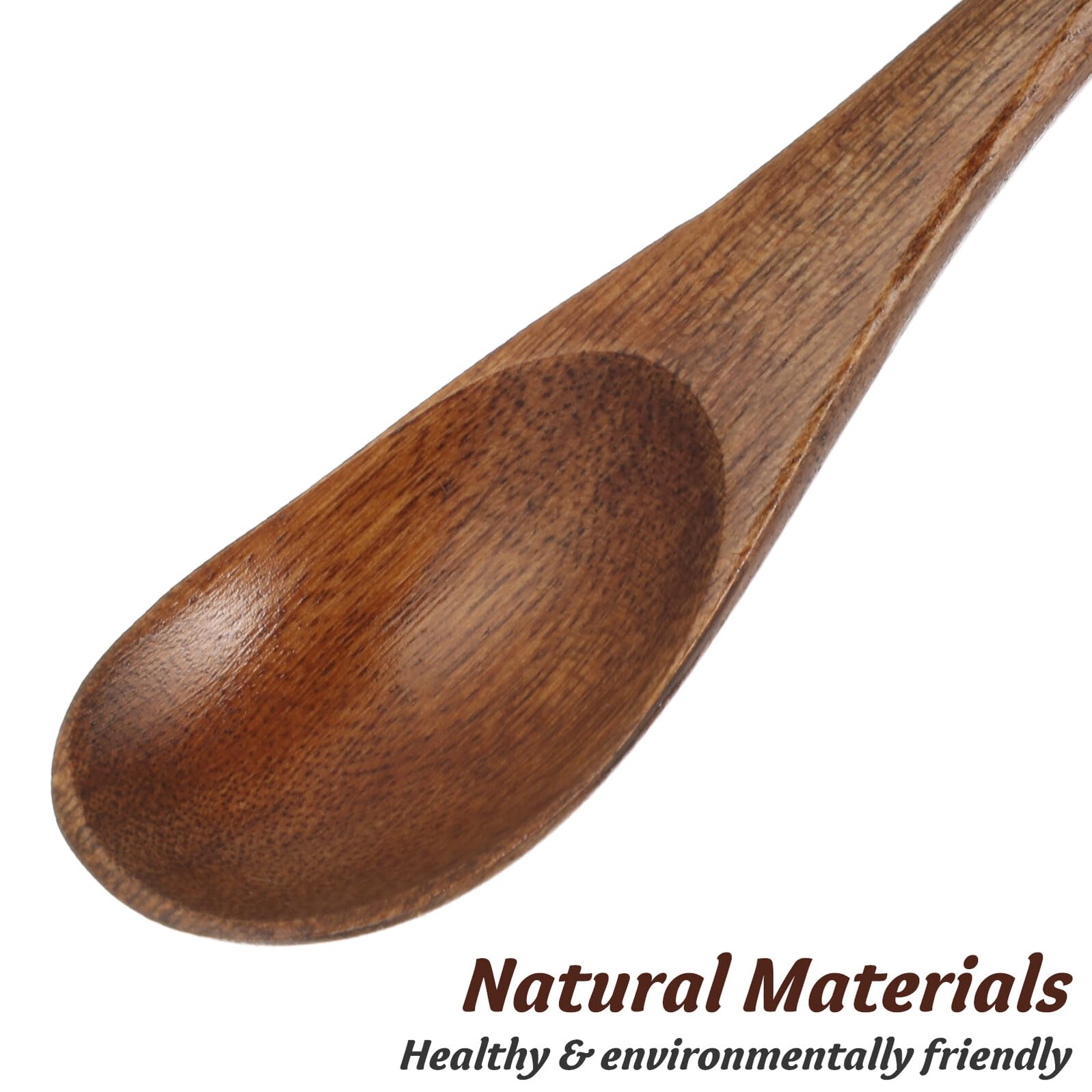Homoyoyo Cucharas De Madera De Mango Largo Para Café y Miel, Estilo Japonés, Tamaño Pequeño, Madera Nanmu Natural, Para Postres y Aperitivos, Paquete De 2 Piezas, Uso Cocina y Bebidas