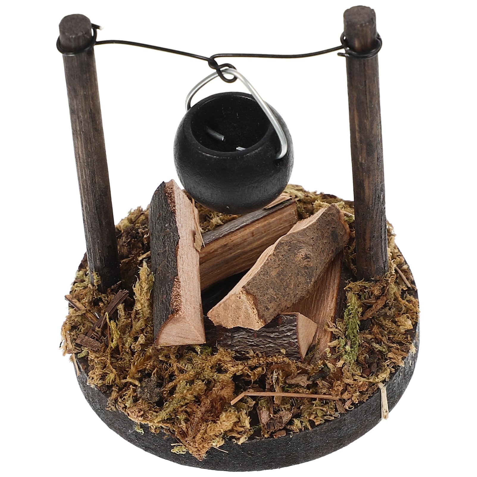 jojofuny Mini Bonfire Decoration: Wooden Miniature Hanging Stove for Dollhouse Kitchen Decor - Realistic Mini House Decor for Fairy Garden Camping Accessories