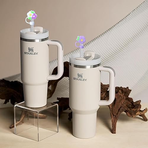 Miniatura 3 de Tapa de popote para Stanley Cup  9 piezas de popote de silicona compatible con vaso Stanley de 40 onzas con asa  Fundas de popote reutilizables para