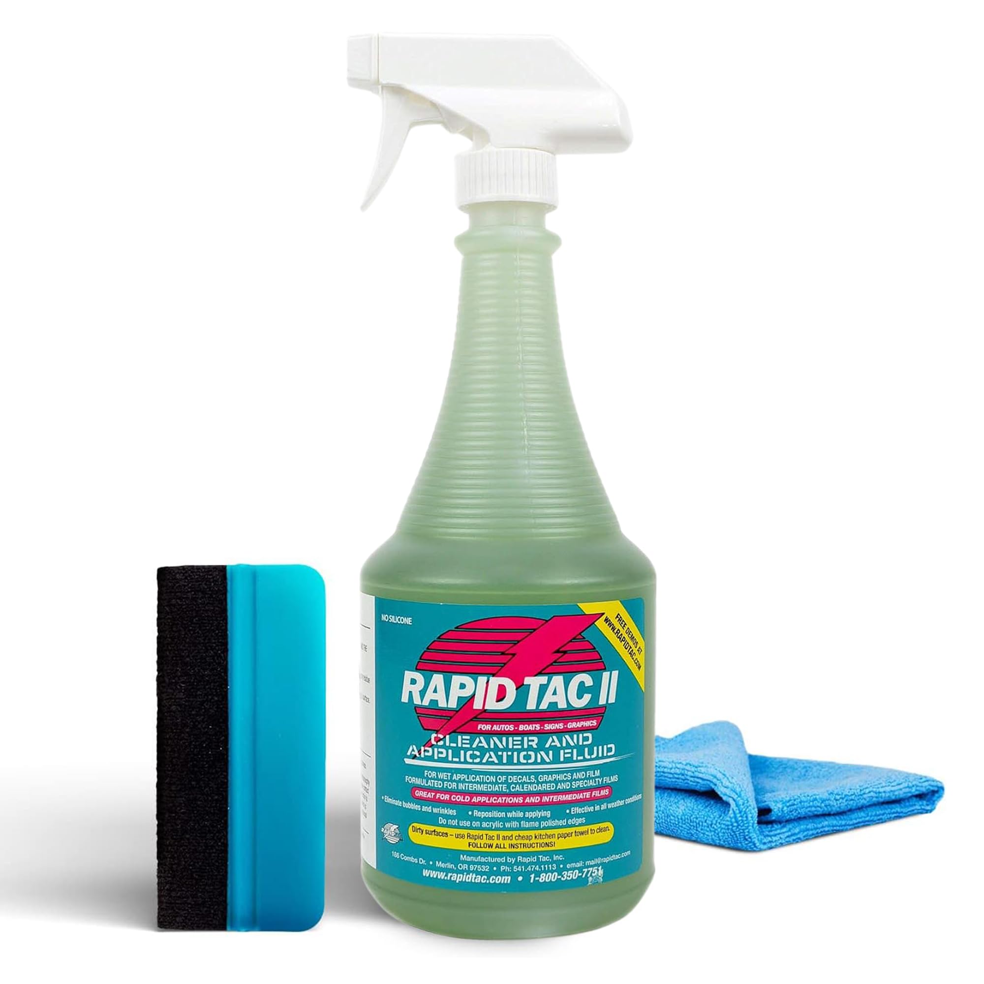 Rapid Tac II Vinyl Wrap Application Fluid Kit with Squeegee and Towel for Car, ATV, Motorcycle, UTV, Boat, Truck in Gold