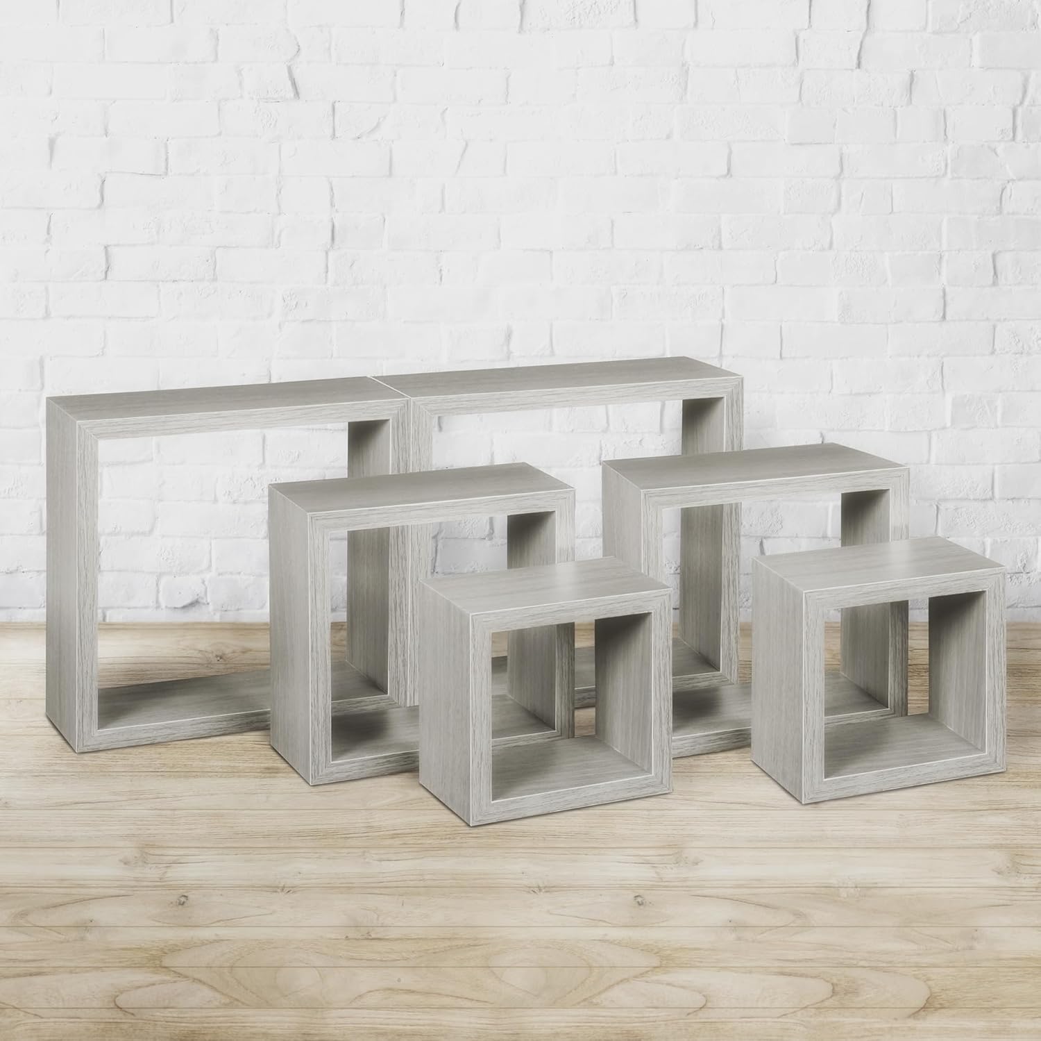 Niche Soho 3 Piece Wall Shelf Set (2 Pack)- Weathered Grey
