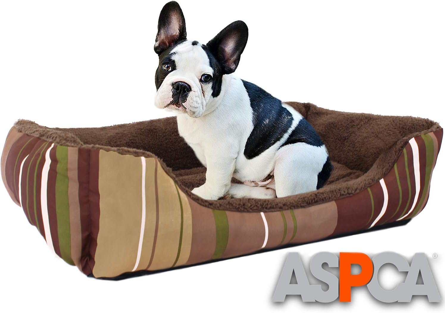 ASPCA Microtech Dog Bed, for Small to Medium Pets, Brown, Model Number: AS-3075BROWN