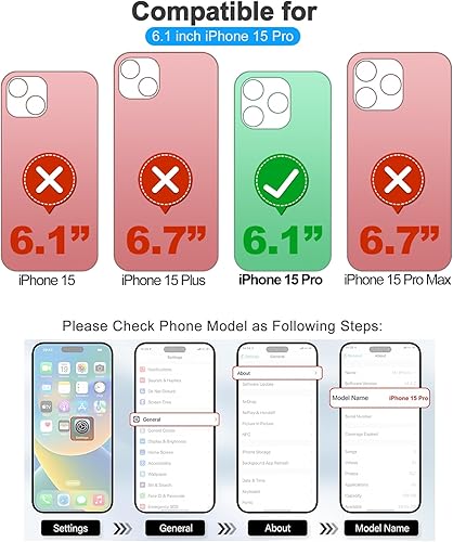 Miniatura 6 de Funda tipo cartera para iPhone 15 con soporte para tarjetas, funda de cuero magnética fuerte desmontable, compatible con carga inalámbrica MagSafe,