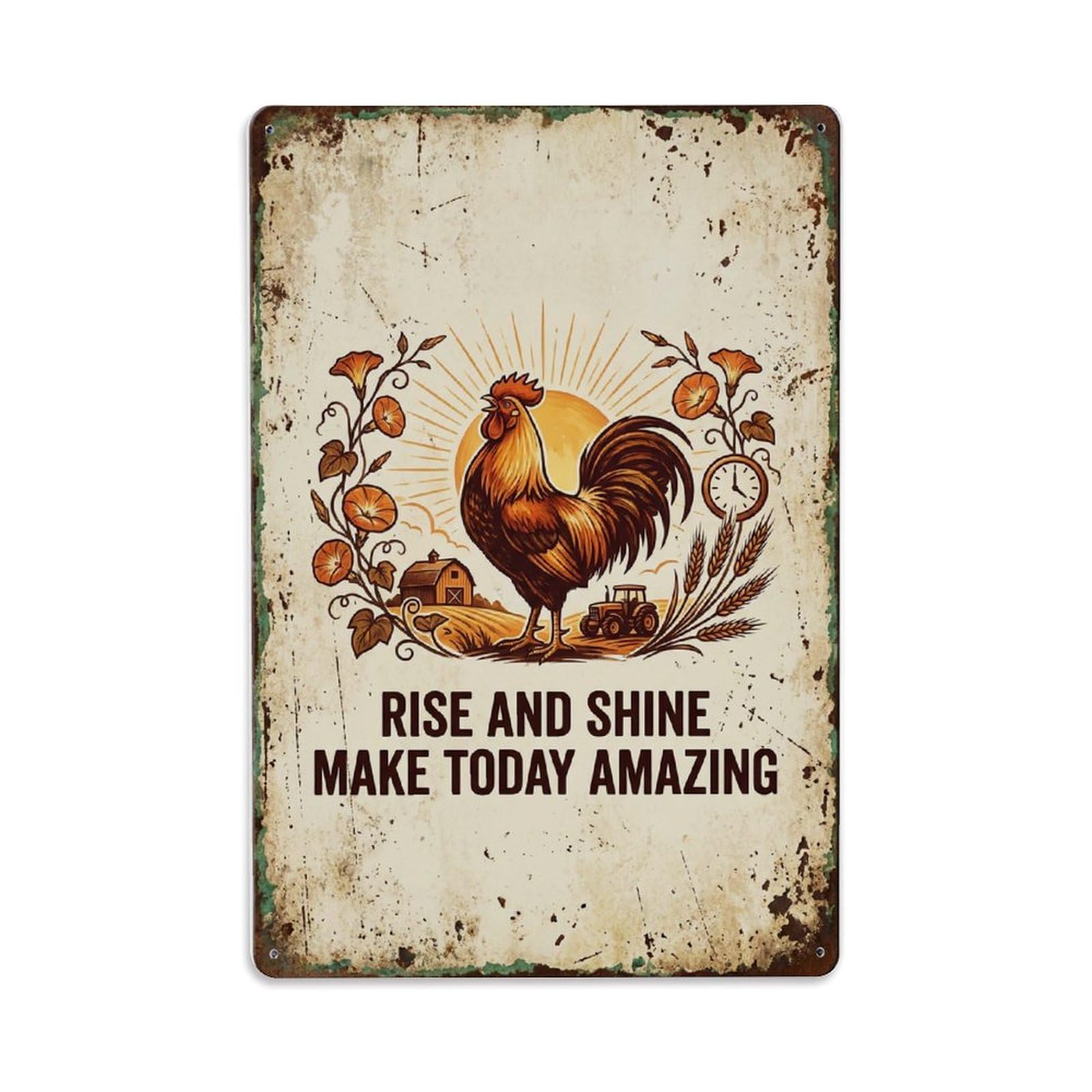 Rise Shine Make Today Amazing Metal Tin Sign