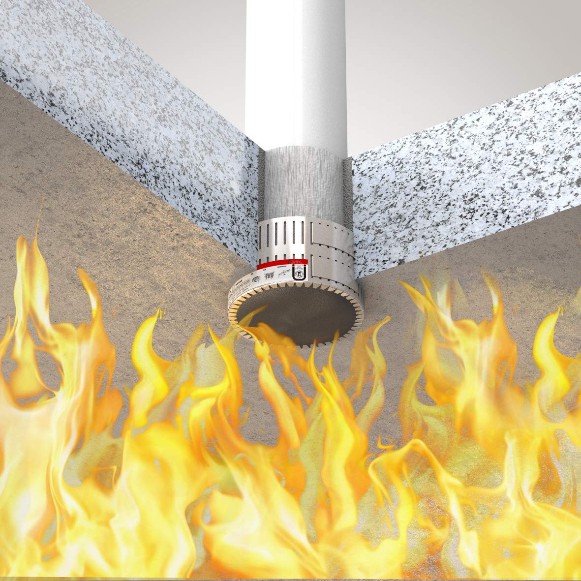 HBT ISITHERM BBR 2 - Manguito de protección contra incendios para tubos de 50-250 mm (200 mm), resistencia al fuego de hasta 120 minutos