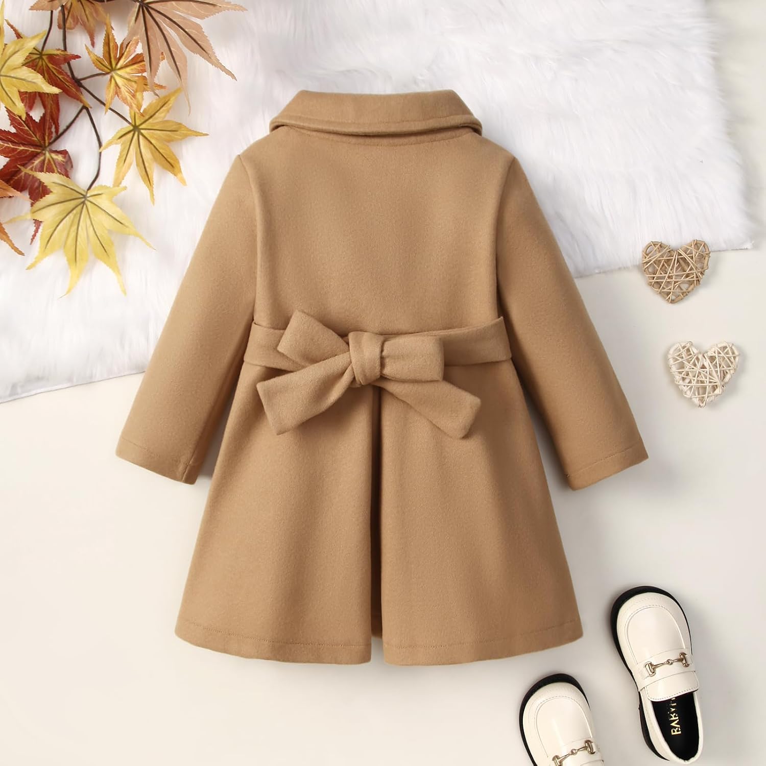 Toddler Baby Girl Clothes Jacket Coat Long Sleeve Solid Color Buttons Dress Coat Fall Winter Outfit