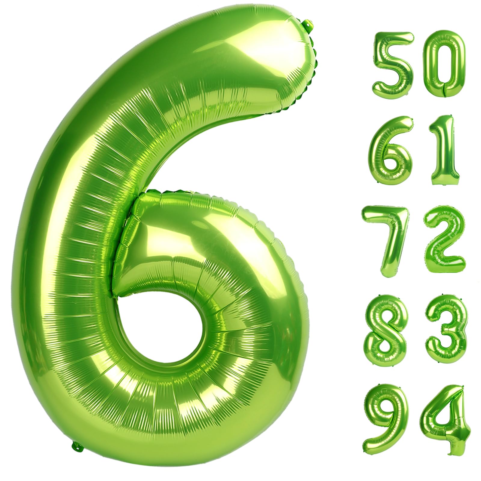 Light Green 6 Balloon - Number Balloon 40 Inch, 6th Light Green Decorations