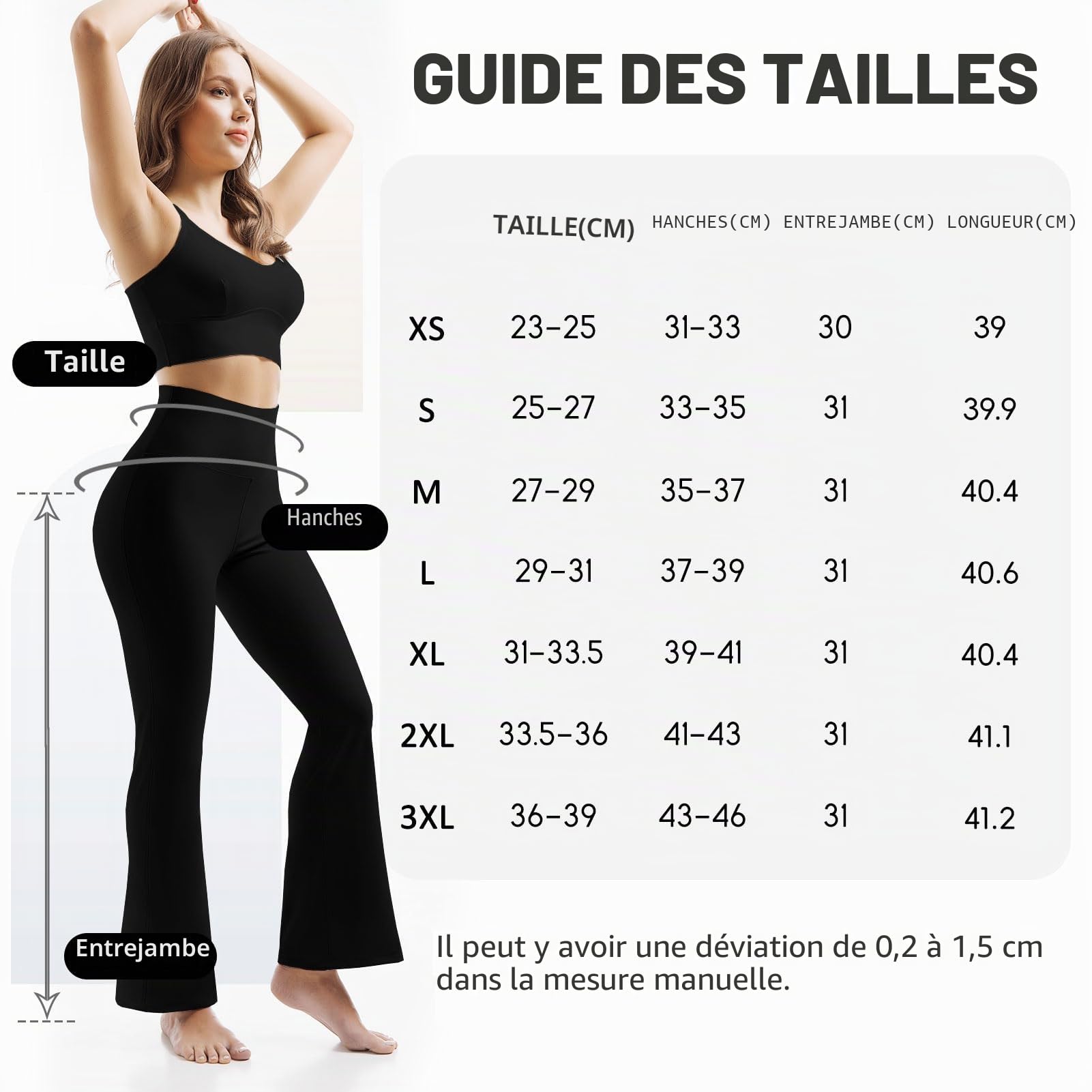 SINOPHANT Pantalon de Yoga Femme Taille Haute avec 4 Poches Opaque