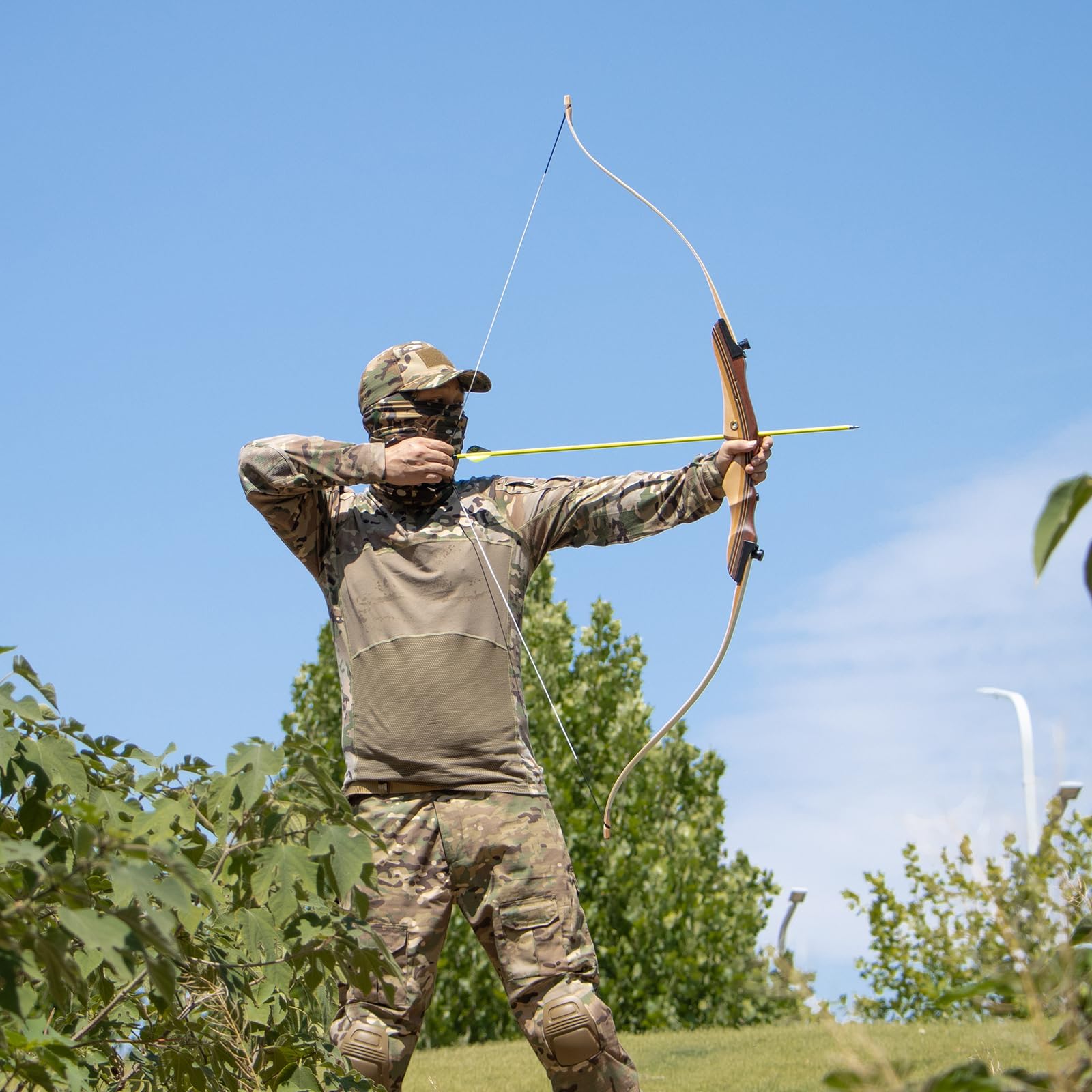 157.5 cm Bogenschießen Recurvebogen Set für Erwachsene und Anfänger, Takedown Recurve Bogen für Outdoor, Jagd und Praxis, Rechte Hand, 26/30/34/17.2 kg (17.2 kg)