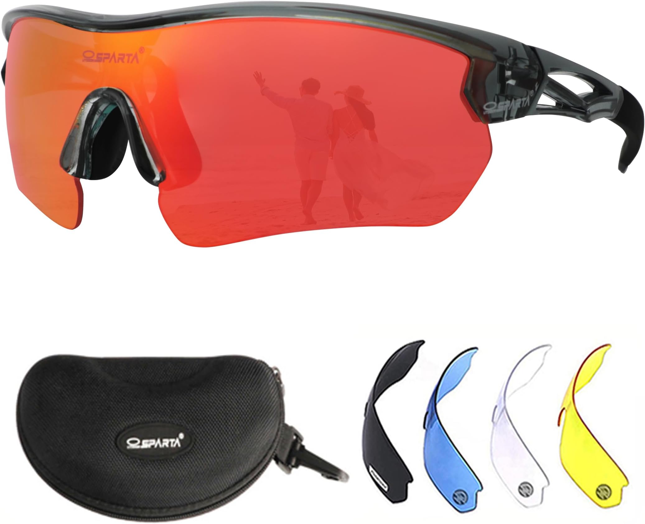 Polarized Sports Sunglasses Cycling Glasses Driving Shades With 5 Interchangeable Lenses