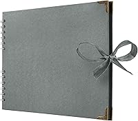 Vista 37 de Bstorify - Álbumes de fotos cuadrados de 36 páginas de 18 x 18 cm, papel kraft negro grueso, 250 g/m², libro de recuerdos, cierre de cinta, ideal