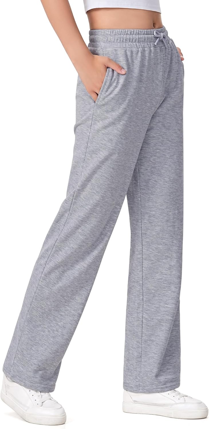 Girls Sweatpants Straight Leg French Terry Joggers Baggy Sweatpants for Teen Girls Size 7-14Y - Image 2