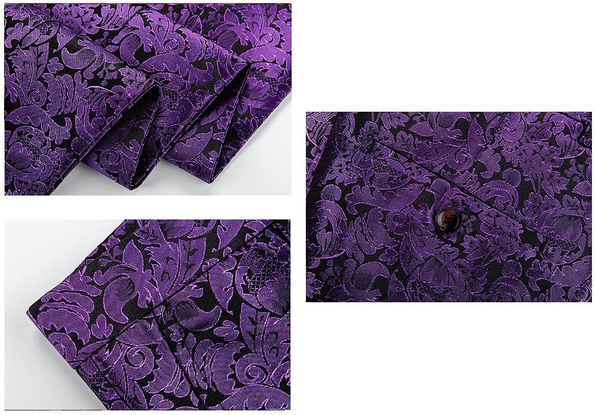 KUDORO Mens Suits Slim Fit 3 Piece Tuxedo Suit Set for Prom Wedding Party Paisley Jacket Vest Pants Homecoming Outfit - Image 6