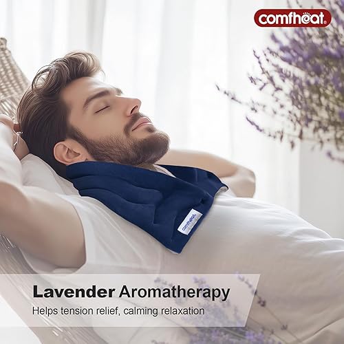 Miniatura 6 de Almohadilla térmica para el cuello apta para microondas para aliviar el dolor, compresa caliente húmeda para microondas, calentador de cuello para