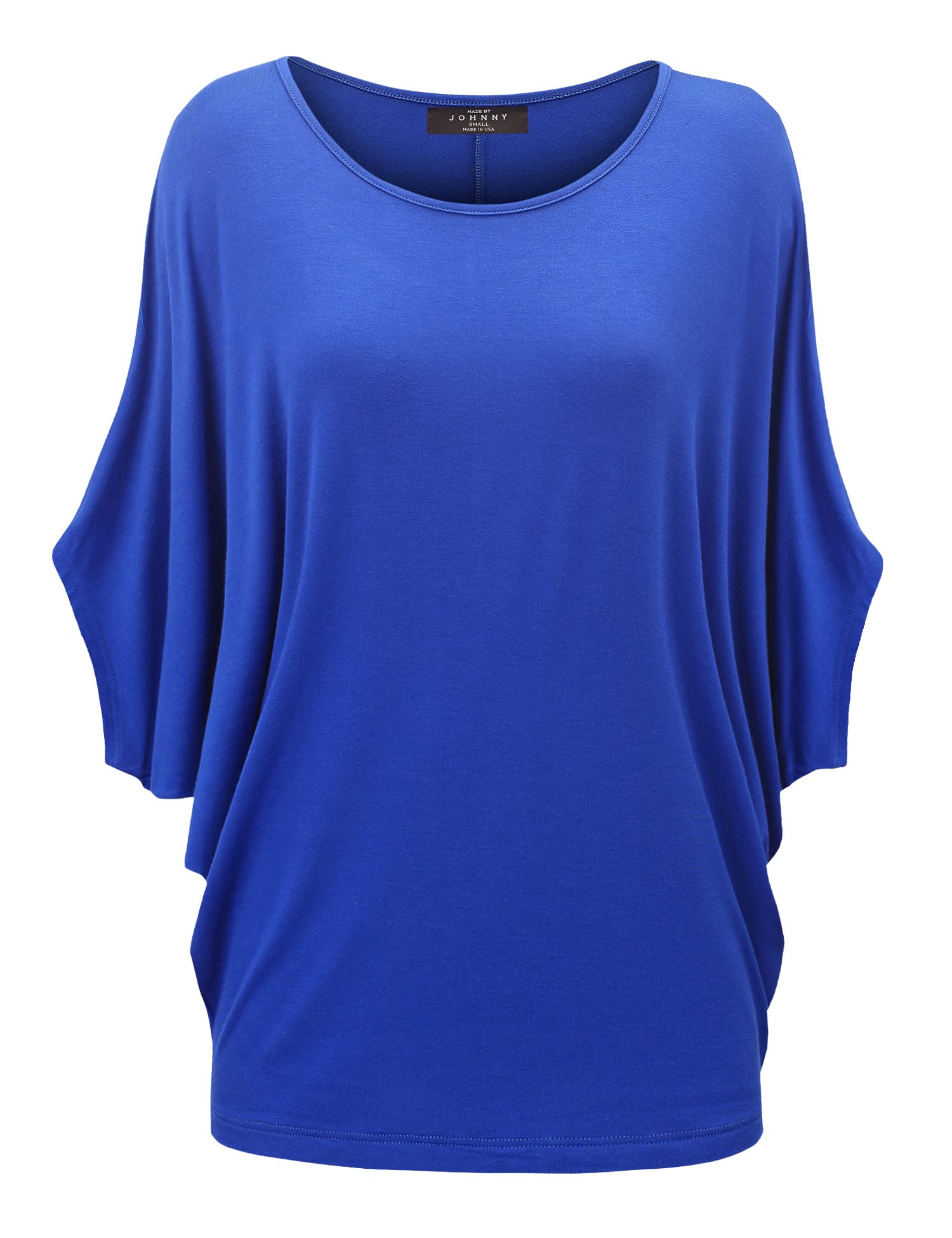 Made By JohnnyWomen's Scoop Neck Half Sleeve Batwing Dolman Top - Plus Size