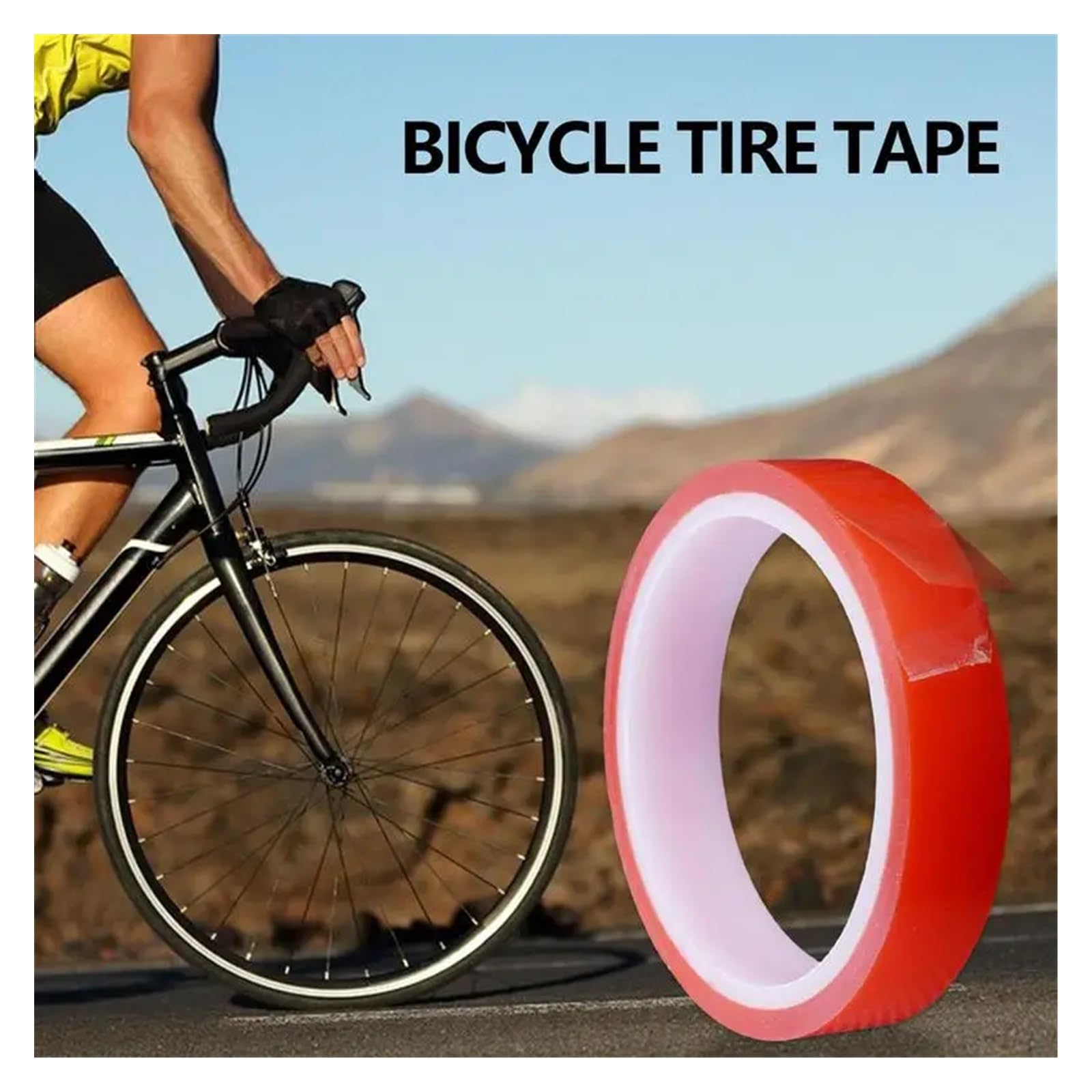 Supporti per cerchioni di biciclette Nastro for cerchioni for pneumatici for biciclette Tubeless Rivestimento for pneumatici for bici adesivo antiscivolo portatile resistente per Velox con nastro ades
