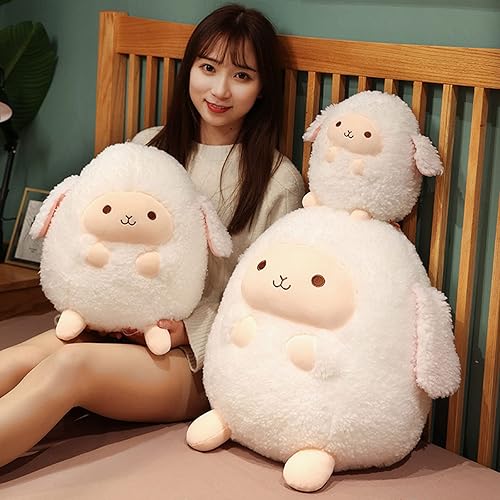 Miniatura 6 de Almohada de peluche de oveja de 12 pulgadas, almohada de cordero para abrazar, peluche de cordero, regalo de anime abrazable para niños y amantes en