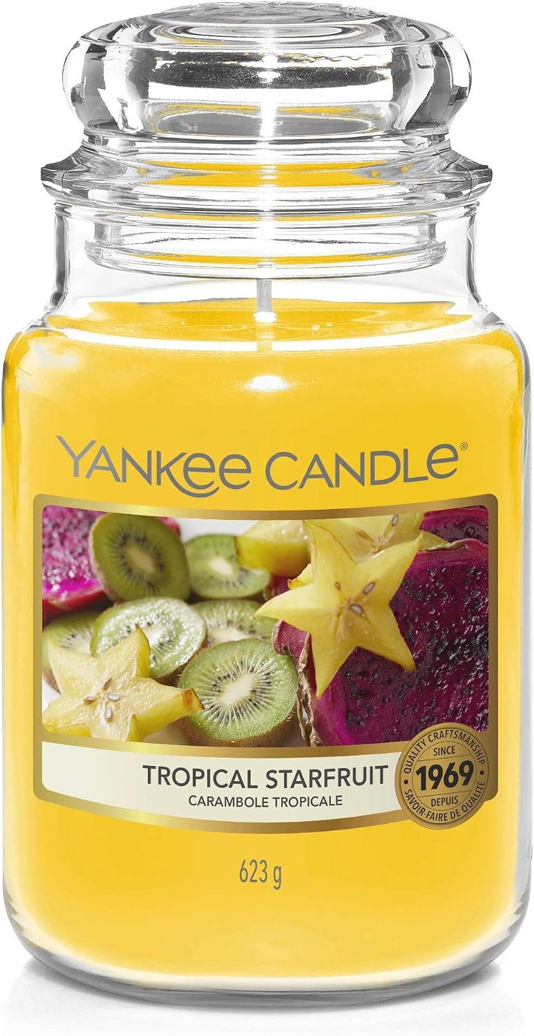 Yankee Candle Scented Candle | Scented Candle | Ctropical Starfruit Large Jar Candle | Burn Time: Up to 150 Hours