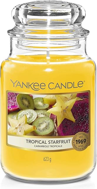 Yankee Candle Scented Candle | Scented Candle | Ctropical Starfruit Large Jar Candle | Burn Time: Up to 150 Hours