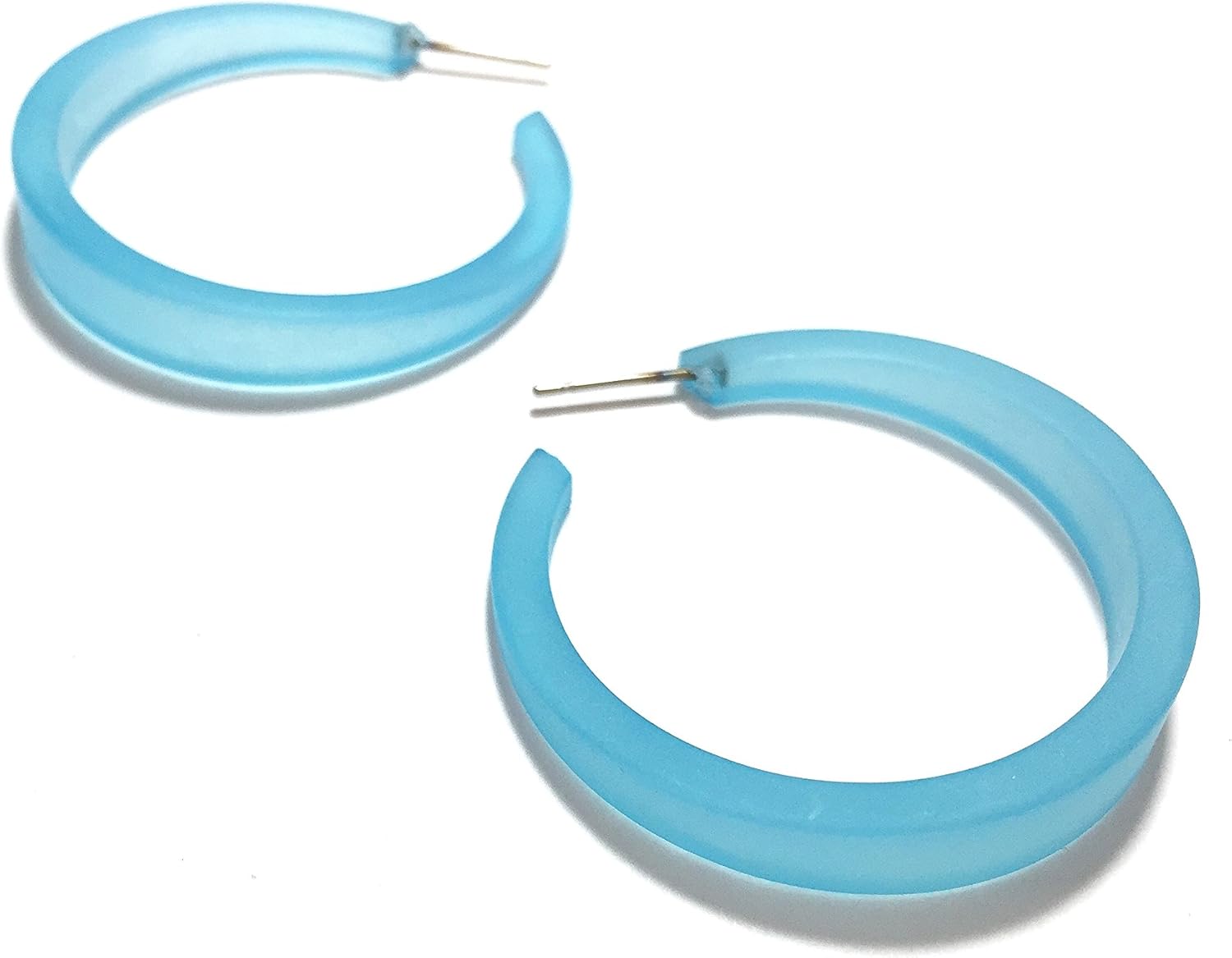 Leetie Lovendale Phoenix Hoop Earrings, Lightweight & Hypoallergenic, Handmade Jewelry for Women, Round Circle Earrings, USA Made, Vintage Lucite Acrylic, 1.5” (37mm) Diameter