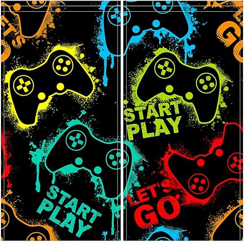 Miniatura 4 de DOTOOMA Cortinas de neón de 82 x 84 pulgadas para ventana de videojuegos, comienzan a jugar, adolescentes, niños, sala de juegos, dormitorio, sala