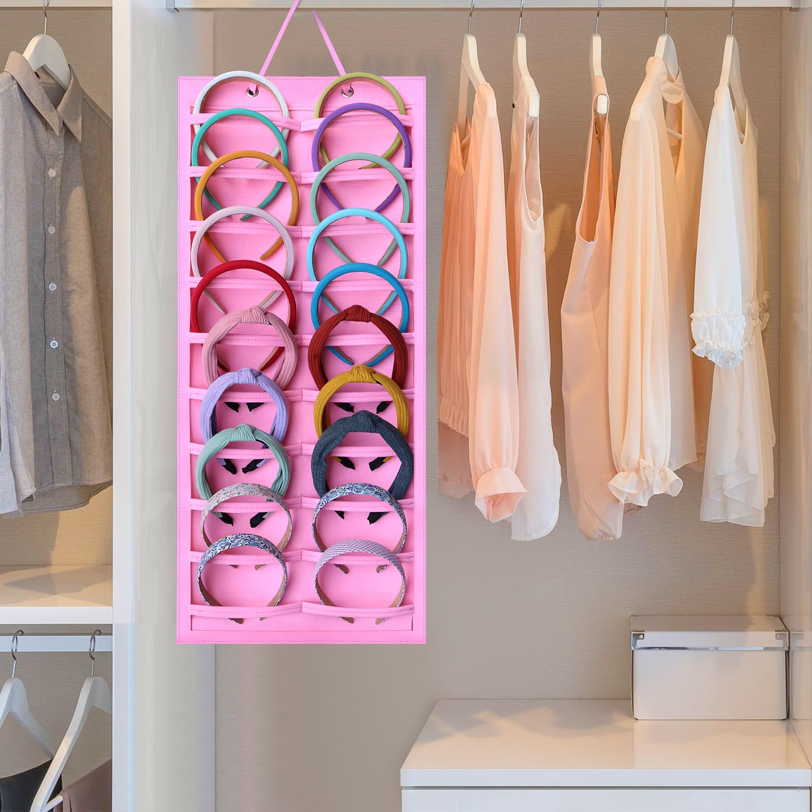 Acrylic Headband Holder Wall 5 Pack Clear Hanging  Organizer Storage Girls Women Amazon.com: 5 Pieces Acrylic Headband Holder Wall Clear  main image 3